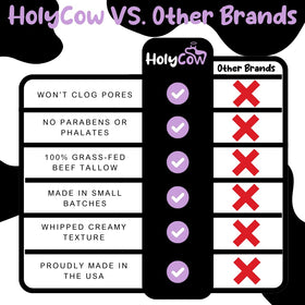 HolyCow used on baby skin illustrating gentle, small-batch family-made formulation