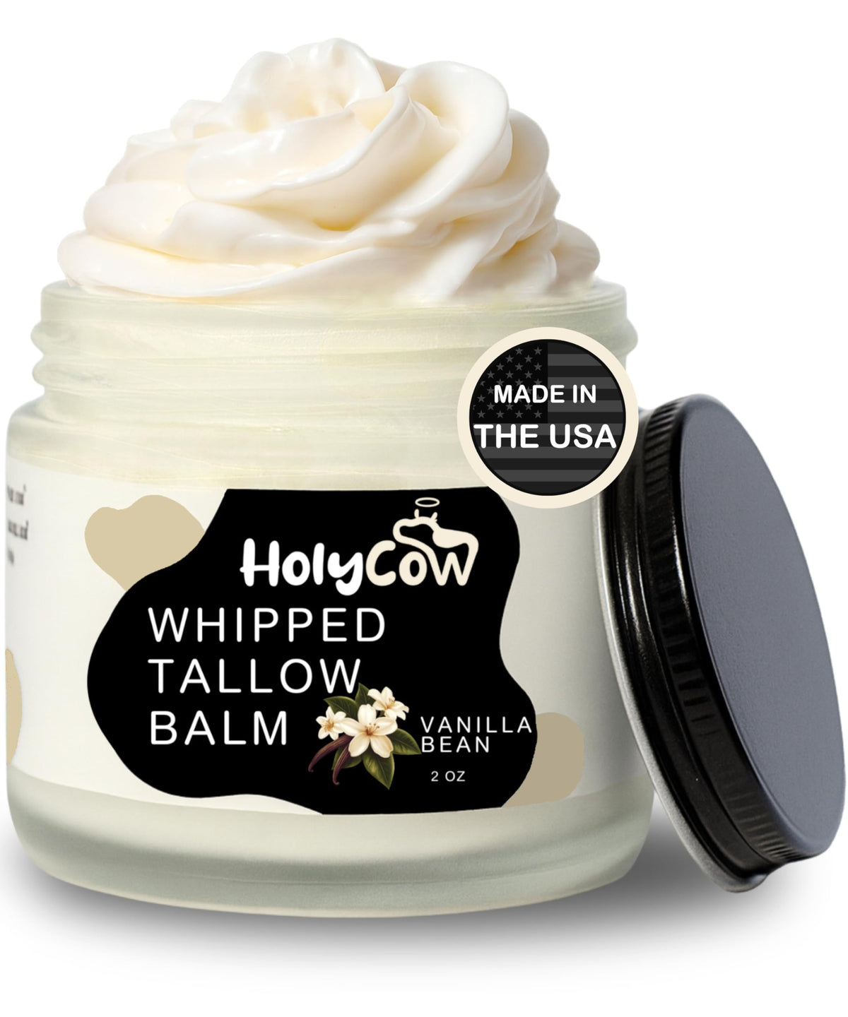 HolyCow front jar showing clean packaging and nourishing balm benefit
