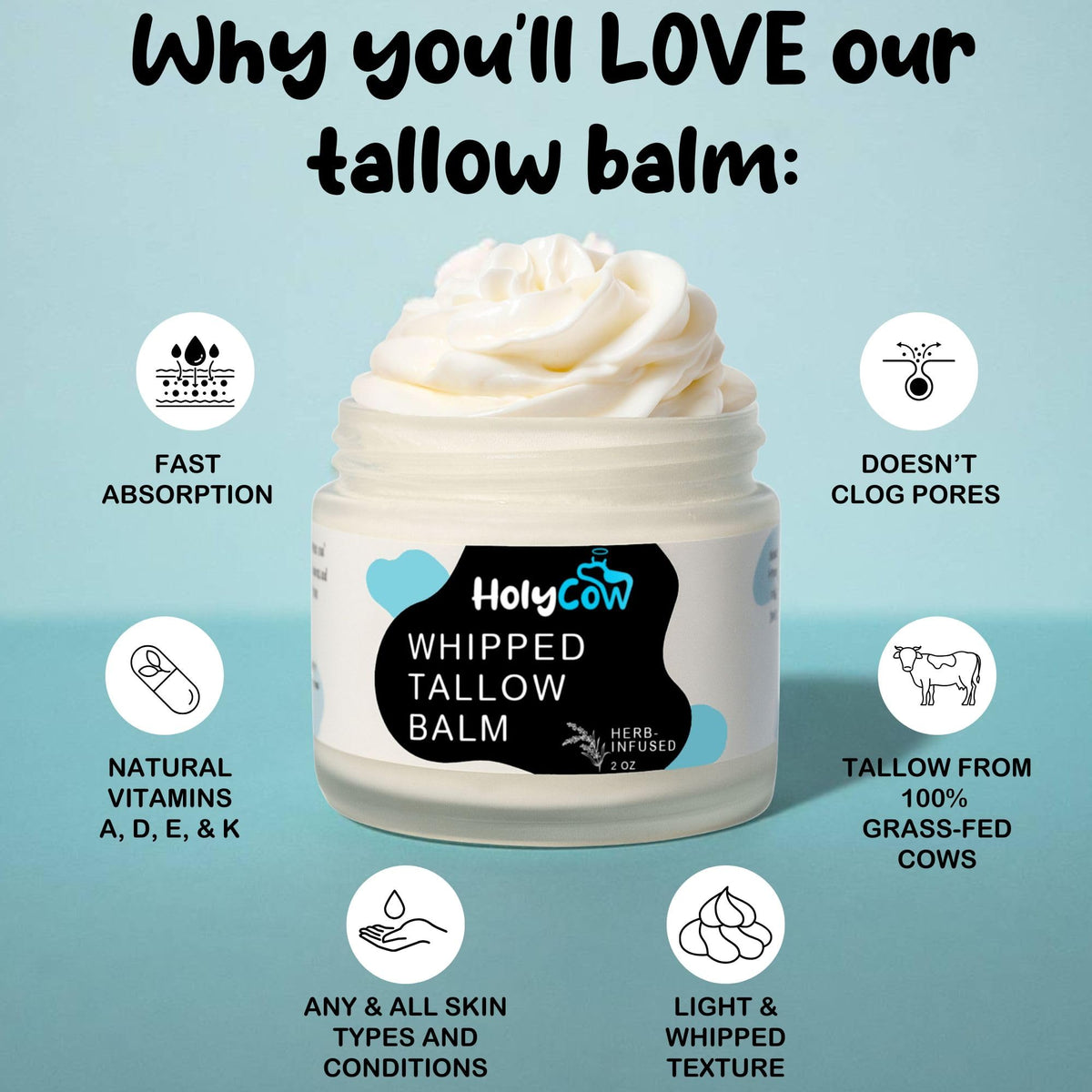 HolyCow jojoba oil bottle ingredient shot highlighting soothing hydration