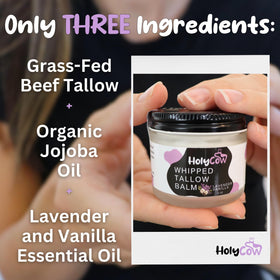 HolyCow whipped tallow texture close-up highlighting creamy spreadable consistency
