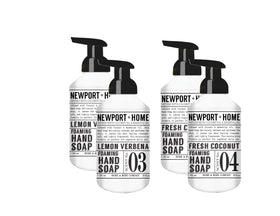 Home & Body Company front packaging showing 4 bottles and scent labels for easy selection