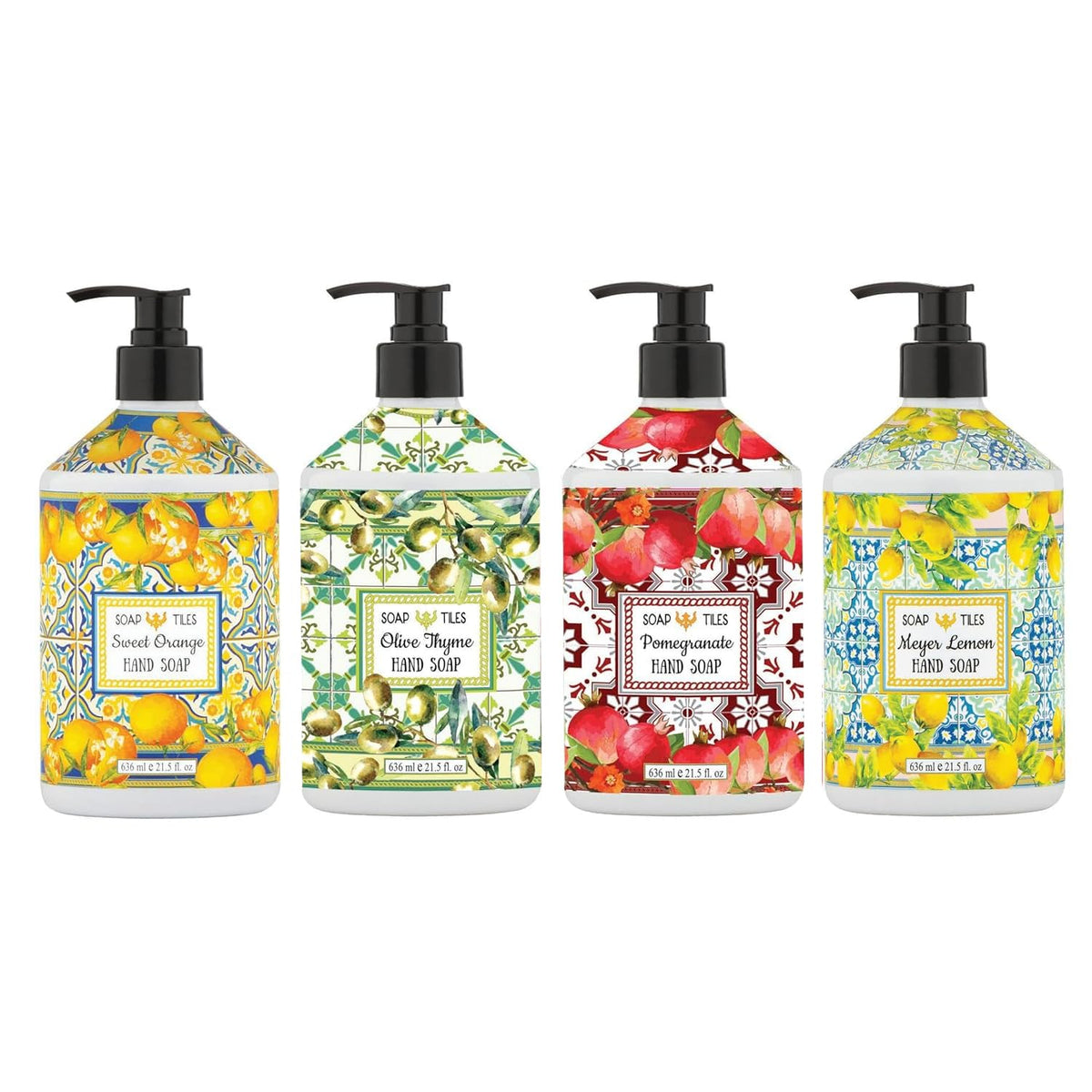 Home & Body Company Soap Tiles front packaging showing four scent bottles and volume