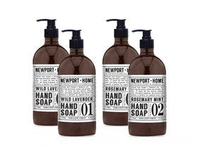 Home & Body Company Newport front bottles showing dual scents and large size for convenience