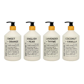 Home & Body Company front view of four-pack bottles showing variety and convenience