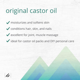 Home Health castor oil label close-up showing cold-pressed and solvent-free claims