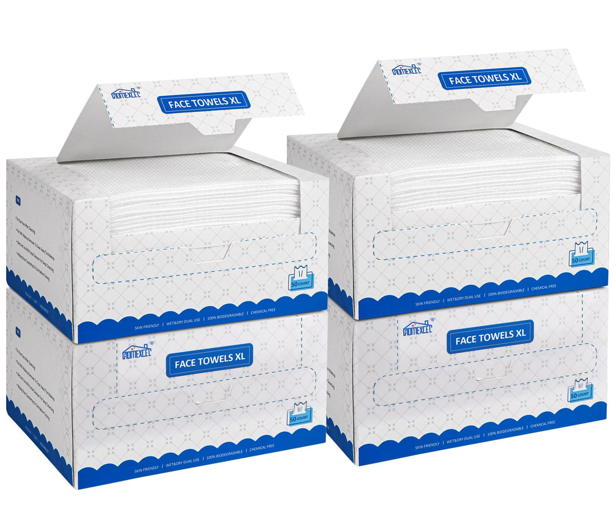 HOMEXCEL box front showing product count and branding benefit hygienic supply