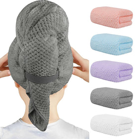 HOMEXCEL front pack of five soft towels showing colors and compact stack benefit