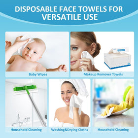 HOMEXCEL towel held by hand to show 9.84 x 11.81 inch scale and convenience