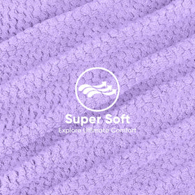 HOMEXCEL single purple towel flat lay highlighting large size for full hair coverage