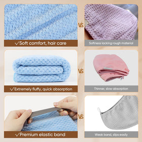 HOMEXCEL towel draped over chair showing 40x20-inch coverage for long hair
