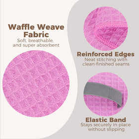 HOMEXCEL towel wrapped on long hair demonstrating secure dry-hair benefit