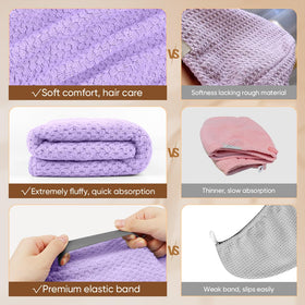 HOMEXCEL turban wrapped on model demonstrating secure fit and faster drying