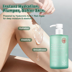 HONAVE applying serum to arm illustrating quick absorption and smooth finish