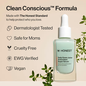 Honest Beauty ingredients laid out: carrots, kale, lemon for antioxidant boost