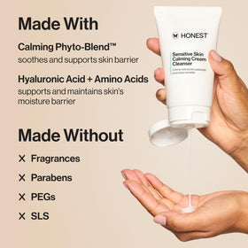 Honest Beauty gentle foam in hand demonstrating easy makeup removal benefit