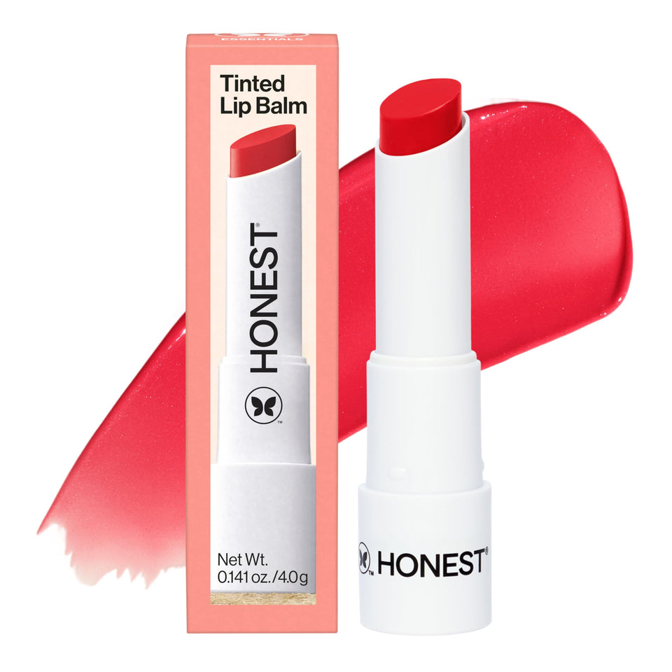 Honest Beauty front packaging of Blood Orange shade, shows compact convenience and color.