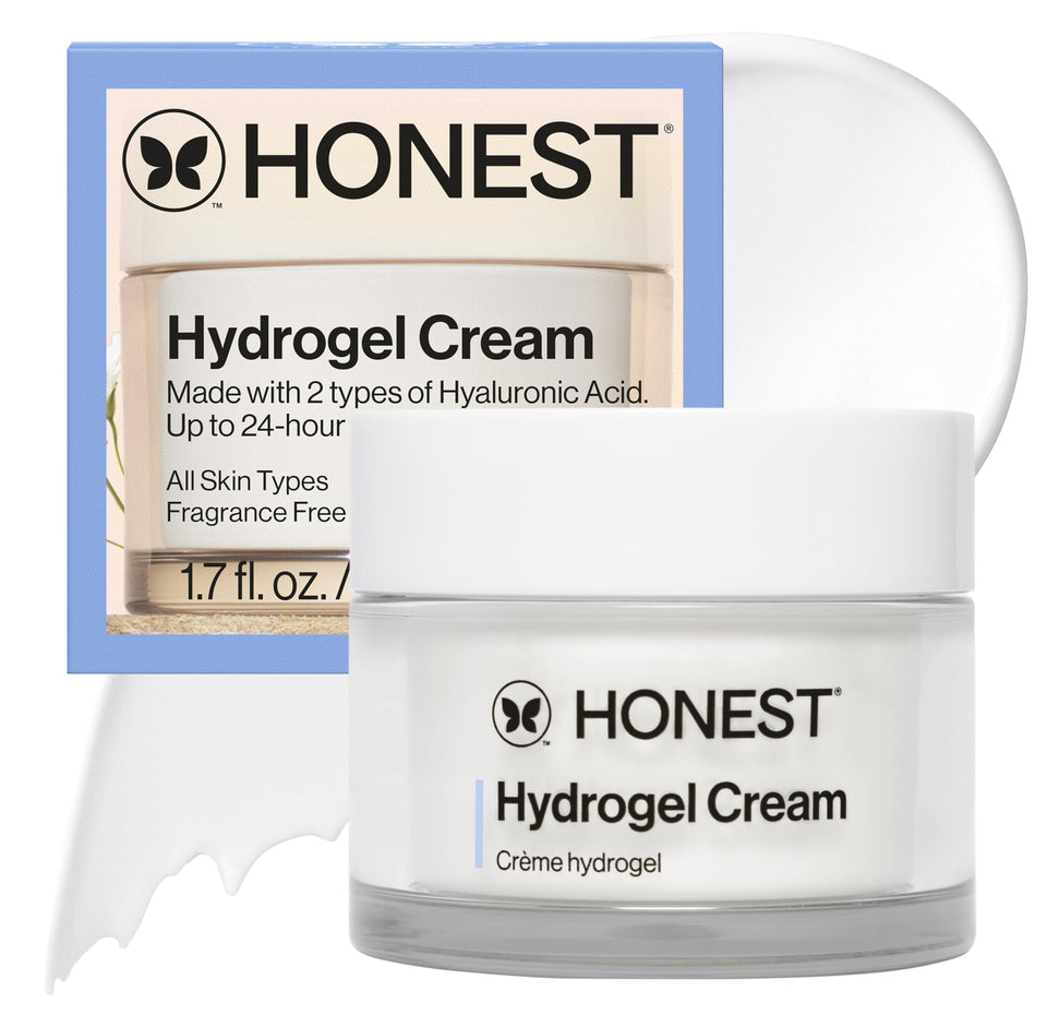 Honest Beauty jar front view showing clean packaging and cooling hydration