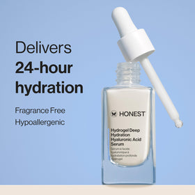 Honest Beauty hydrogel texture close-up displaying lightweight, non-greasy finish