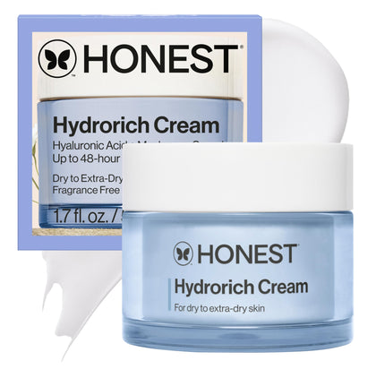 Honest Beauty jar front view showing hydrating cream and clean design