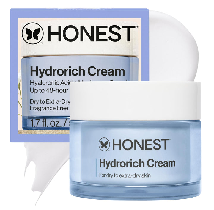 Honest Beauty jar front view showing hydrating cream and clean design