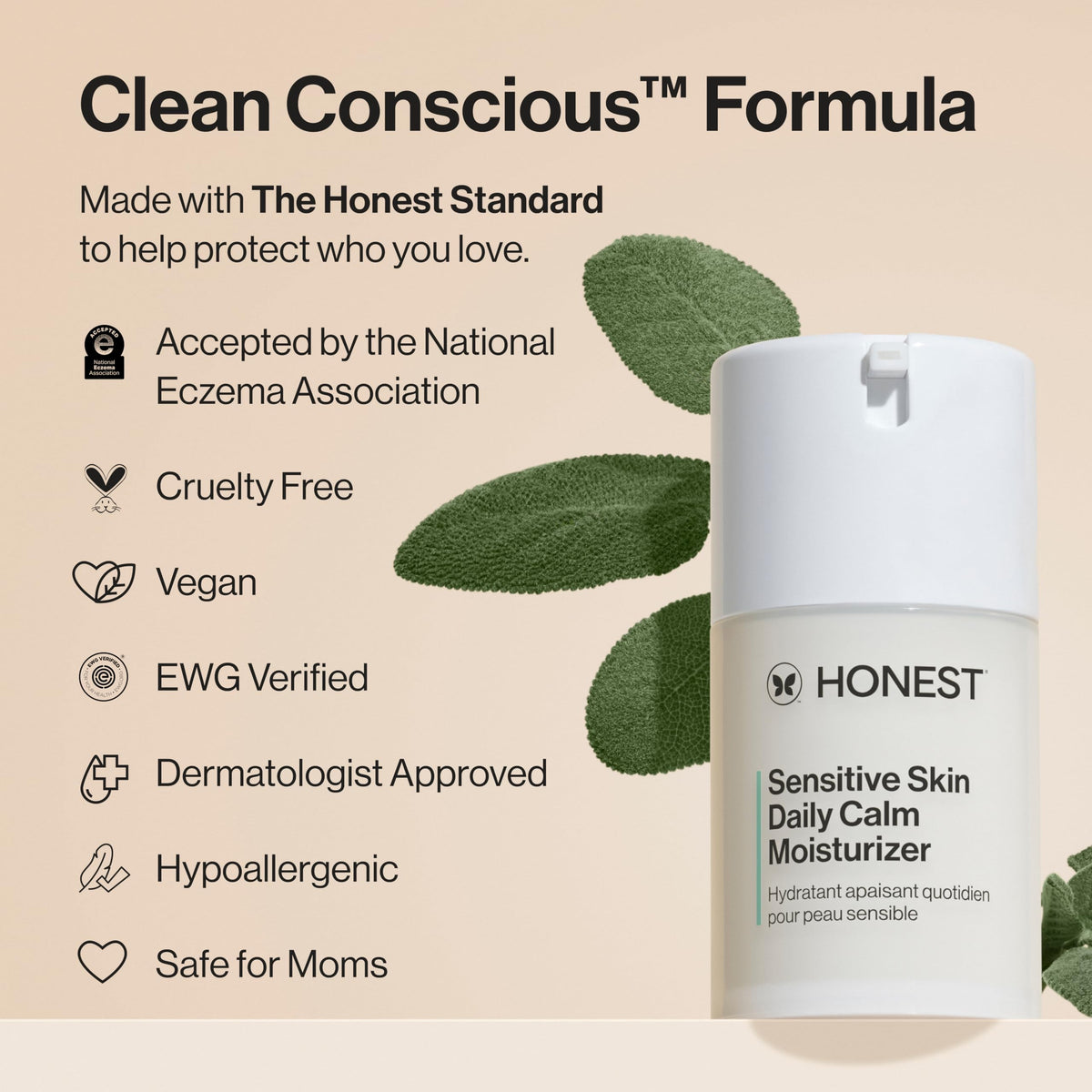 Honest Beauty ingredient label highlighting calming Phyto Blend benefit