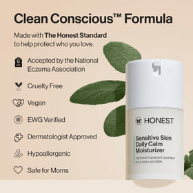 Honest Beauty ingredient label highlighting calming Phyto Blend benefit