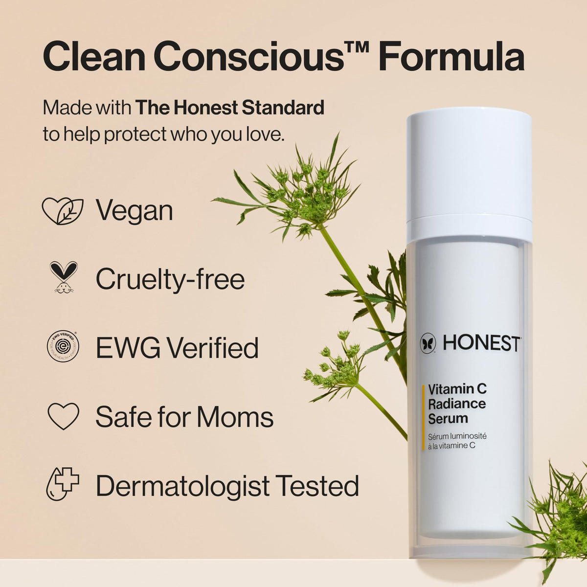 Honest Beauty serum applied on hand, shows fast-absorbing glow
