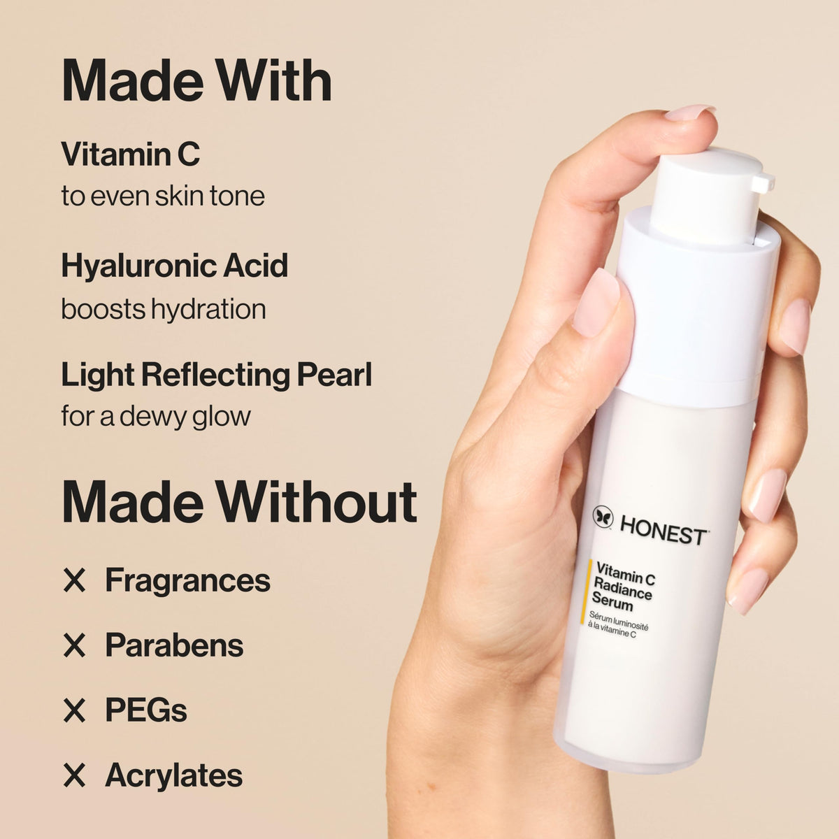 Honest Beauty serum texture on surface, lightweight hydration visible