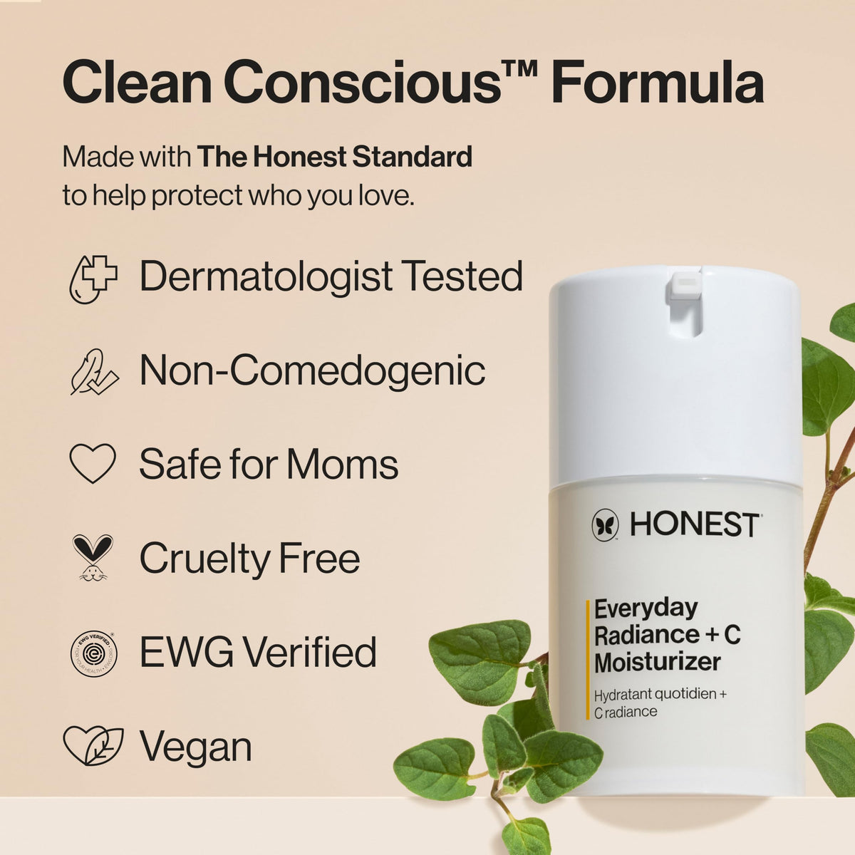 Honest Beauty moisturizer in hand to show 1.7 fl oz size and scale