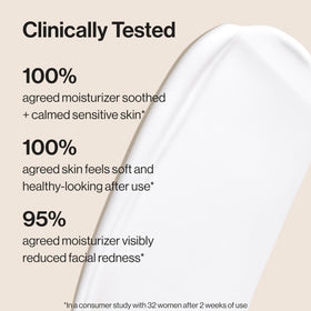 Honest Beauty moisturizer smoothed on skin showing reduced redness benefit