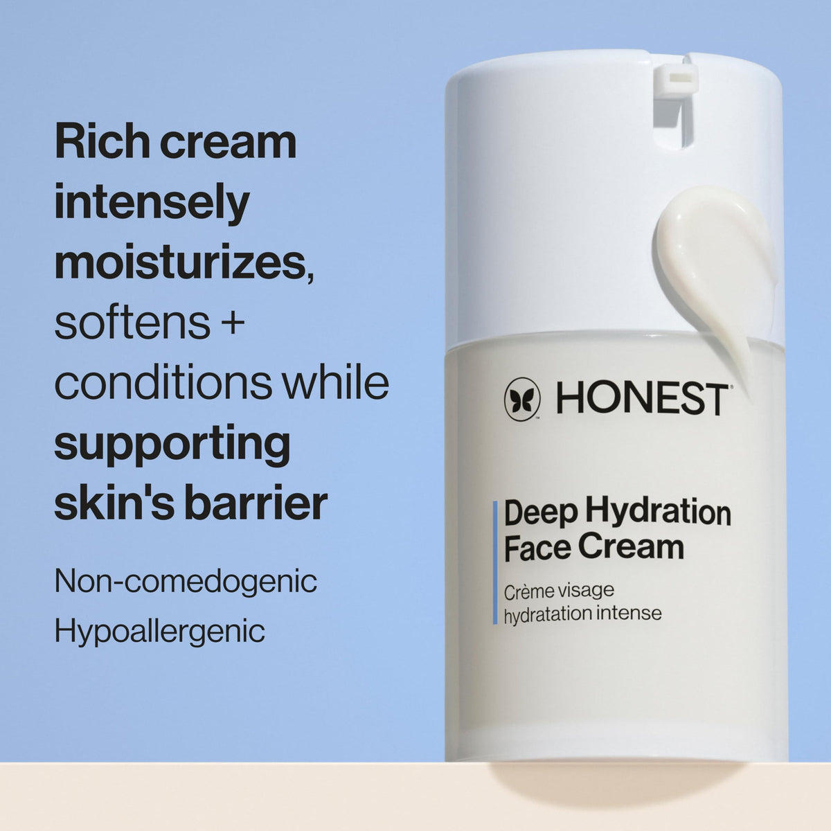 Honest Beauty open jar texture showing rich cream for deep hydration benefit