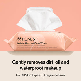 Honest Beauty open pack with a wipe pulled out for easy single-use benefit