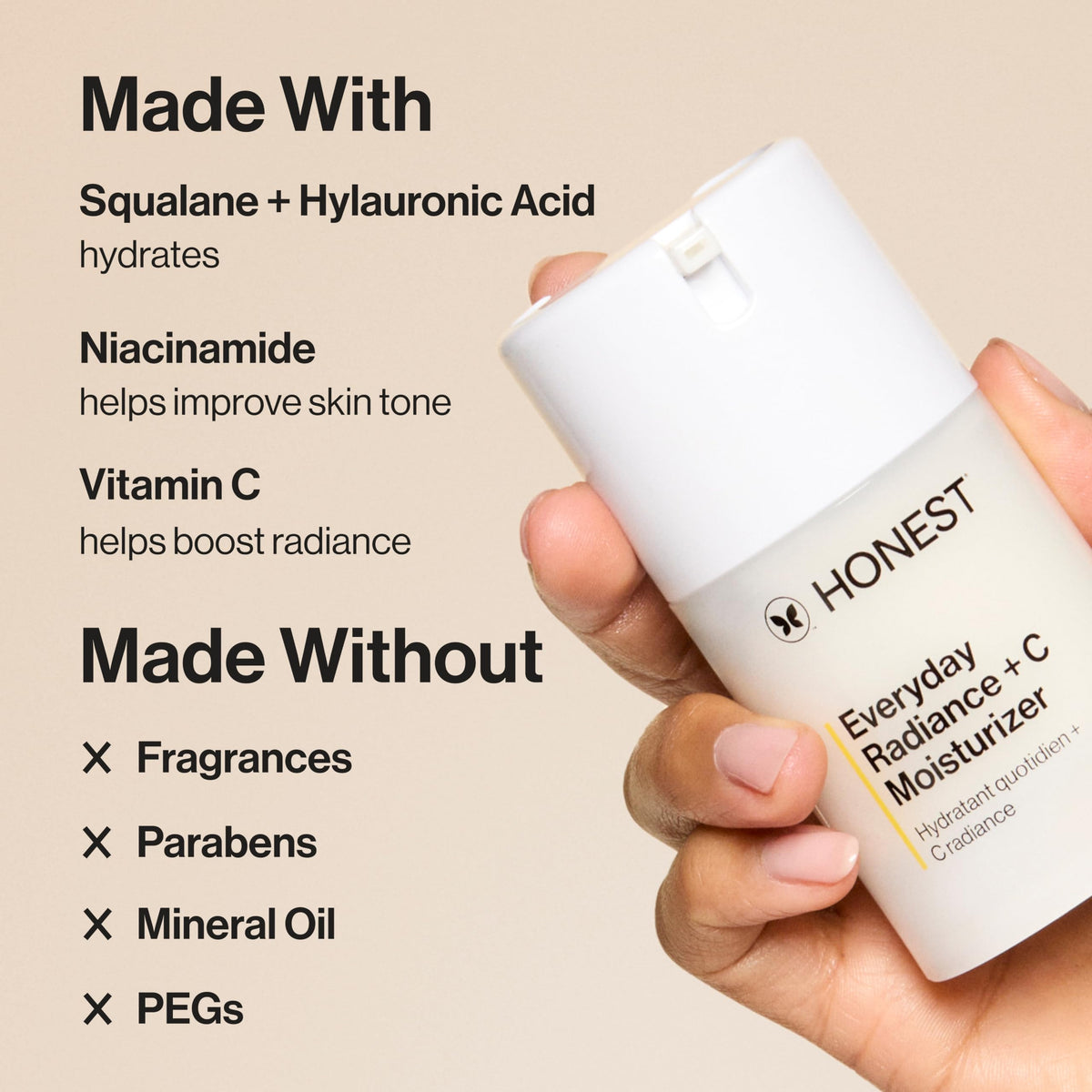 Honest Beauty pump dispensing moisturizer for controlled, hygienic use
