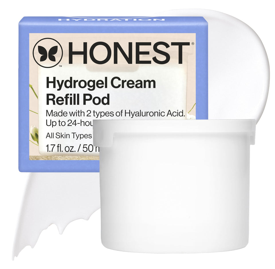 Honest Beauty refill pod front packaging showing compact eco refill