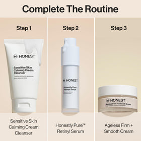 Honest Beauty serum placed on a bedside table suggesting evening skincare routine