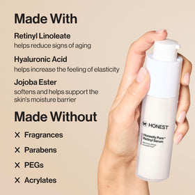 Honest Beauty close-up of serum texture highlighting lightweight hydrating feel