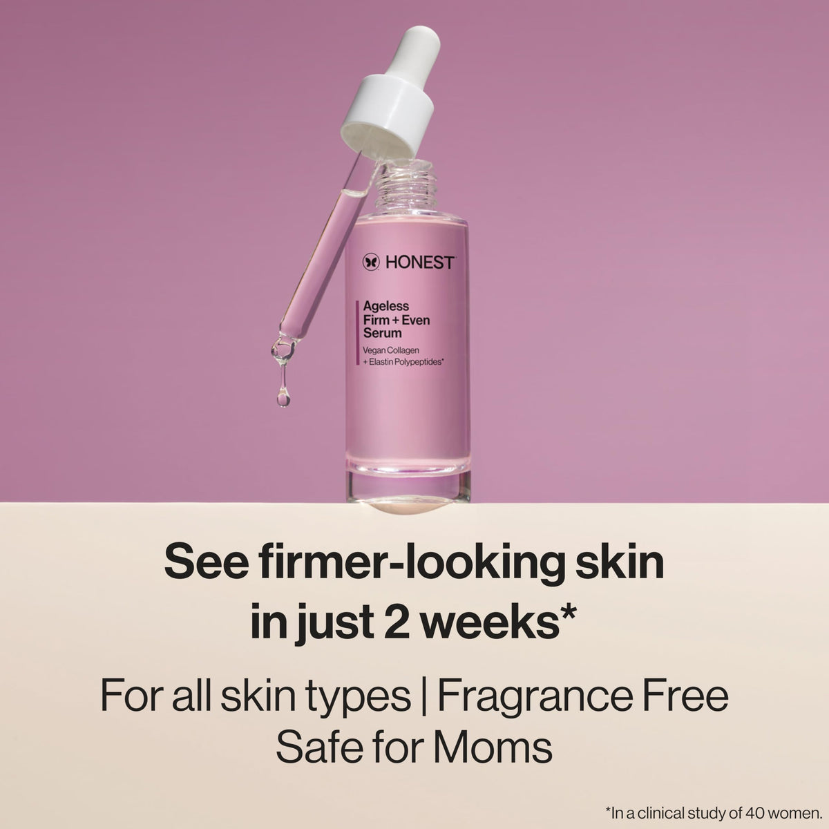 Honest Beauty dropper dispensing serum highlighting precise application