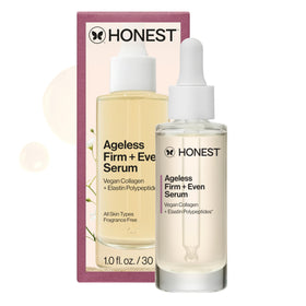 Honest Beauty serum front packaging showing clean design and vegan benefit