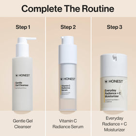 Honest Beauty bottle beside moisturizer showing layering in routine