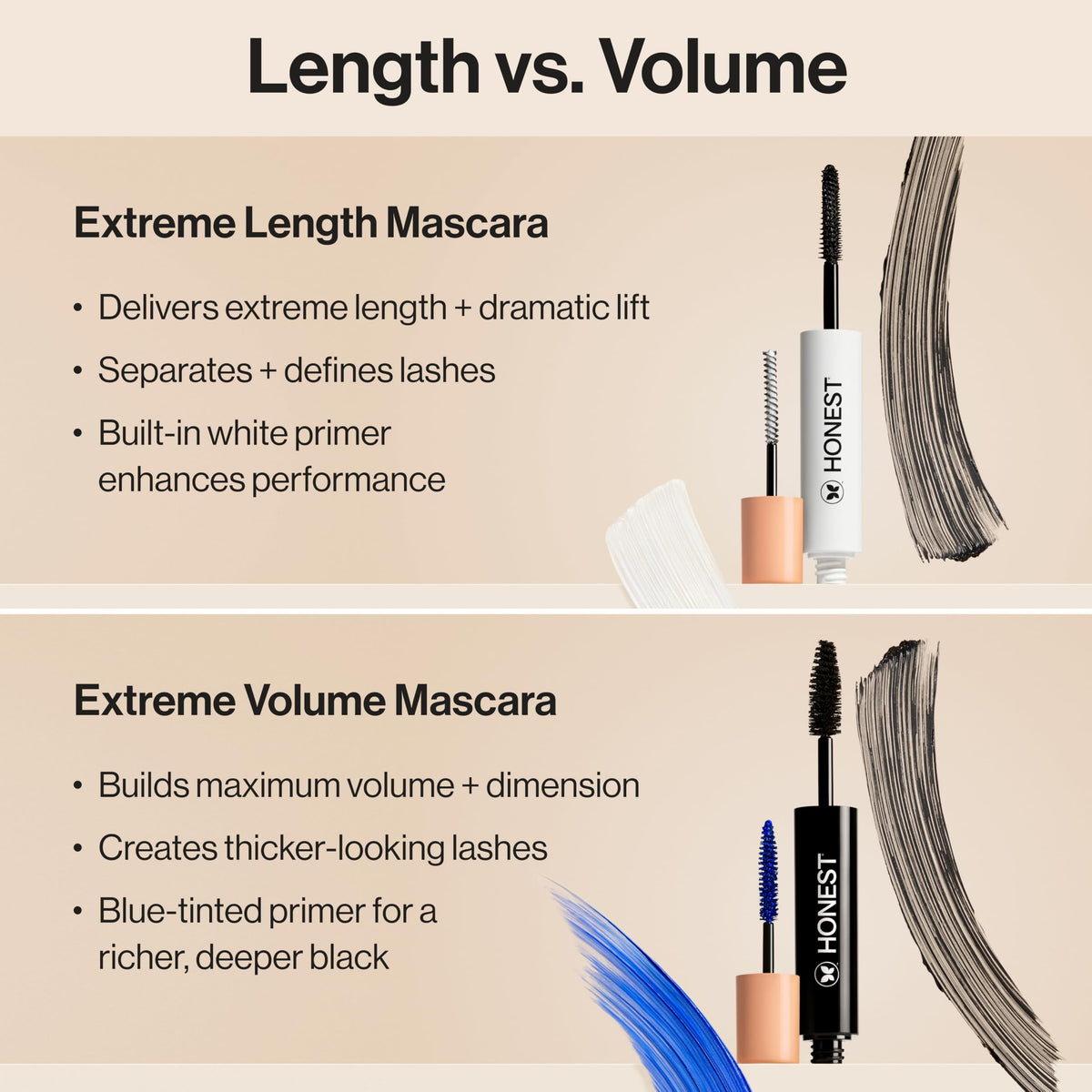 Honest Beauty tube held in hand to show compact size and travel-friendly benefit