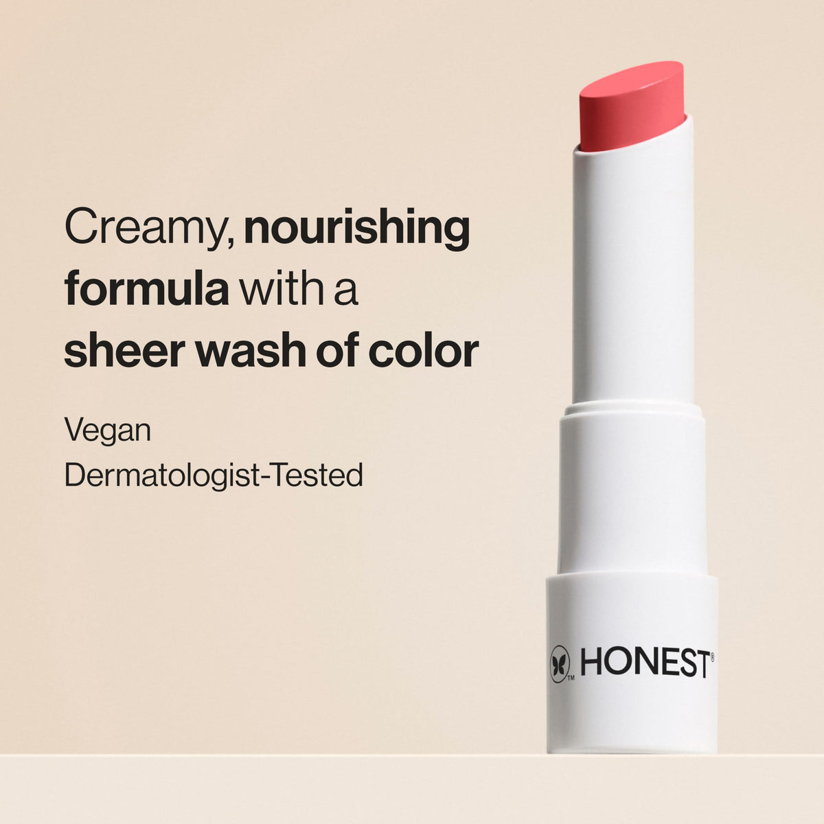 Honest Beauty texture close-up of glossy swipe demonstrating smooth hydration