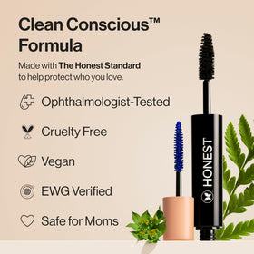 Honest Beauty texture close-up showing three-length fibers for fullness