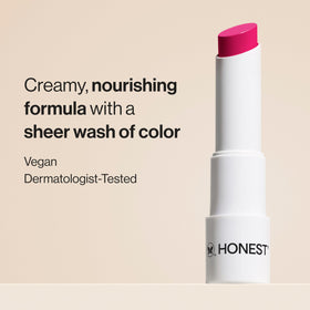 Honest Beauty twist-up stick showing smooth bullet for easy application benefit