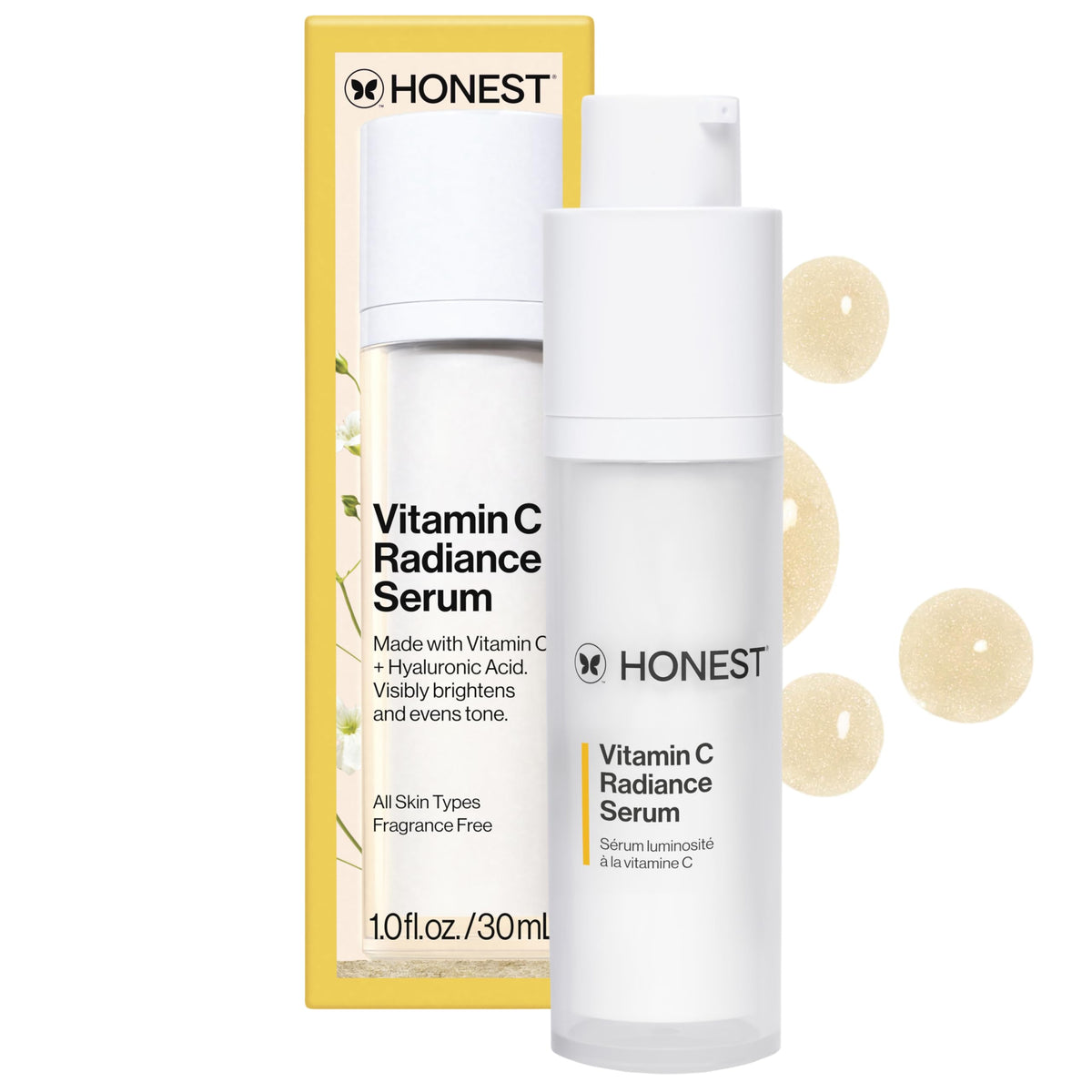 Honest Beauty bottle front view showing clean label and product benefit