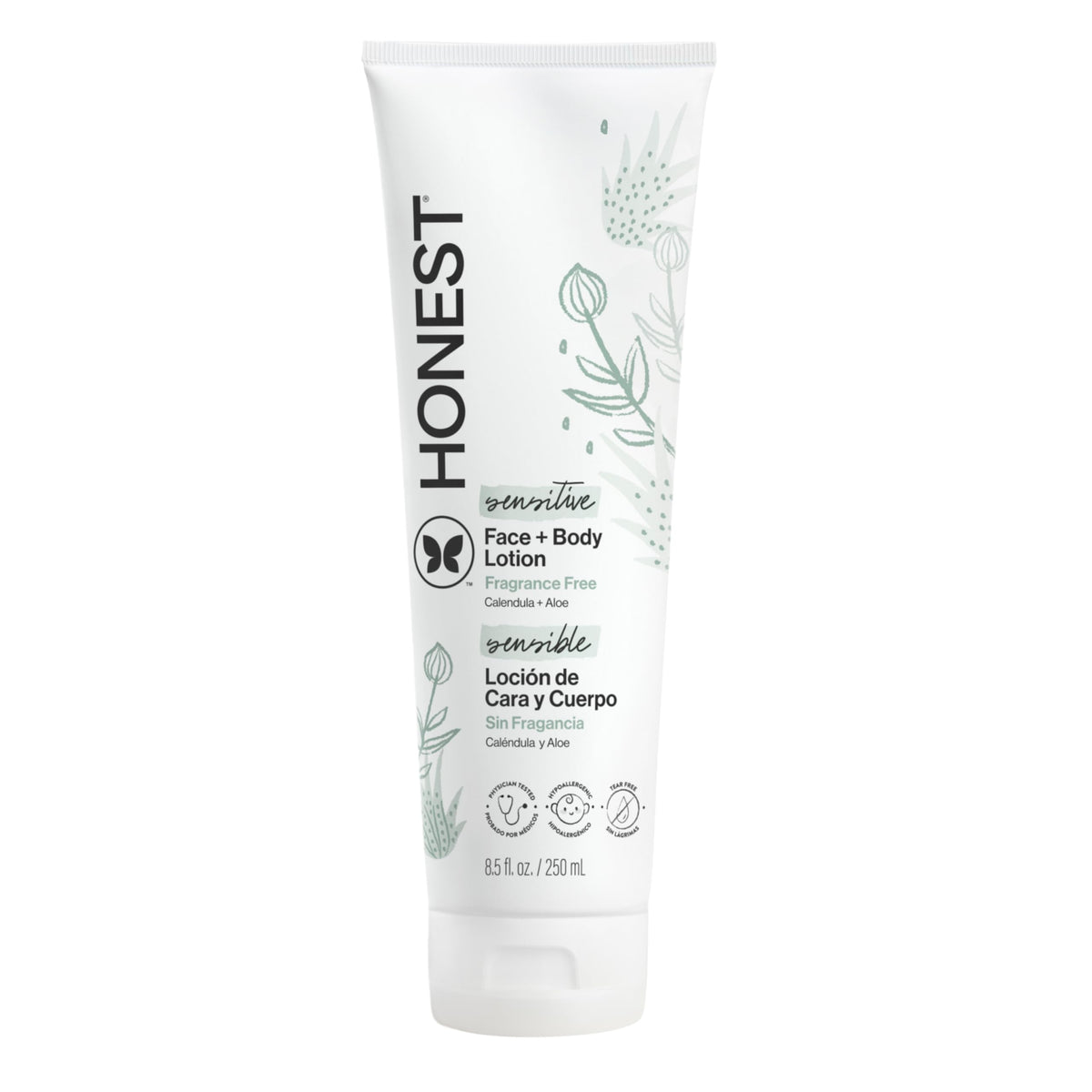 The Honest Company front bottle showing fragrance-free packaging and gentle hydration