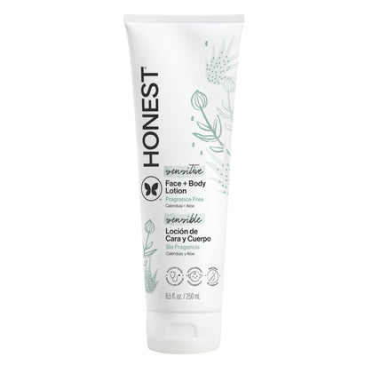 The Honest Company front bottle showing fragrance-free packaging and gentle hydration