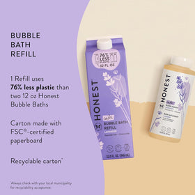 Close-up of foamy bubbles from The Honest Company showing gentle cleansing benefit