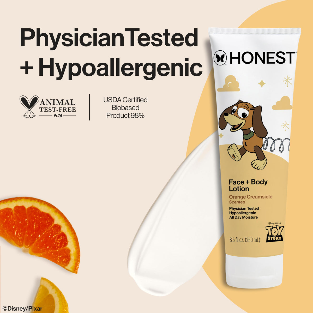 The Honest Company pump dispenser and clear label for easy, mess-free application