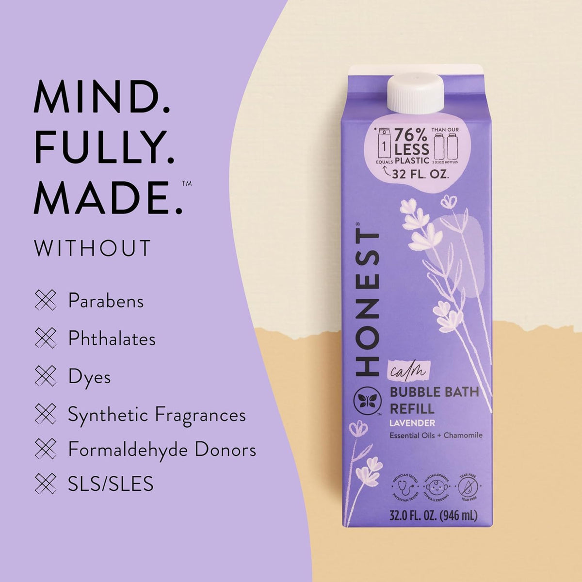 Refill carton beside original bottle for scale showing The Honest Company value benefit