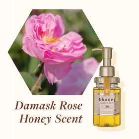 &honey ingredients display with honeys and argan, emphasizes nourishing blend